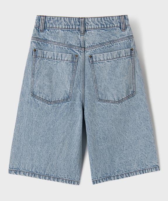 Bermuda en jean skater en denim bleached garçon vue3 - GEMO 4G GARCON - GEMO