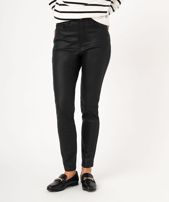 Pantalon skinny enduit push-up taille haute femme vue1 - GEMO 4G FEMME - GEMO
