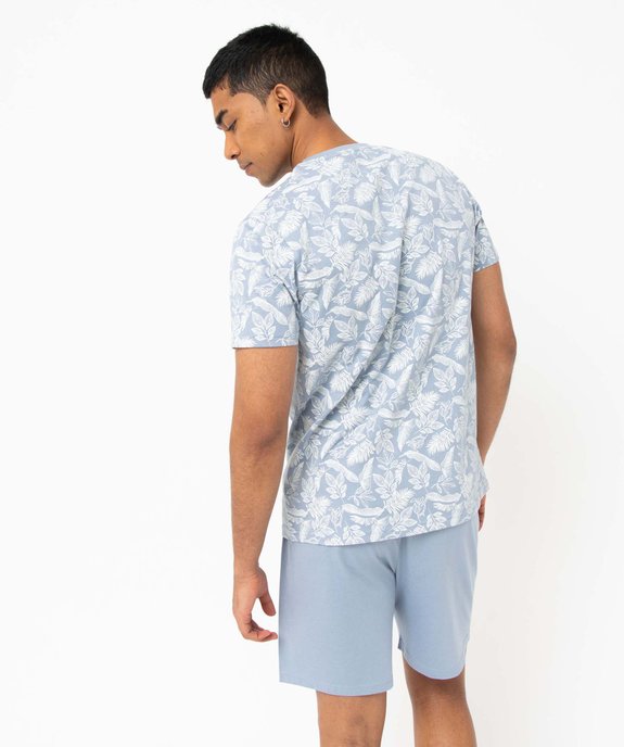 Pyjashort dépareillé imprimé feuillage homme vue3 - GEMO(HOMWR HOM) - GEMO