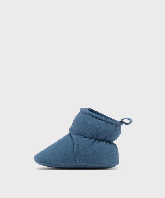 Chaussons de naissance montants en jersey à scratch bébé garçon vue3 - LITTLE LOVE GEMO FOR GOOD - GEMO