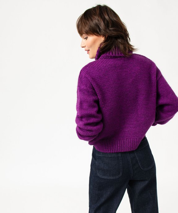 Pull femme à col roulé coupe courte vue3 - GEMO(FEMME PAP) - GEMO