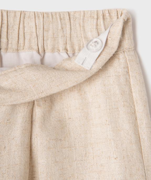 Pantalon large élégant en lin et viscose pailleté fille vue5 - GEMO (ENFANT) - GEMO