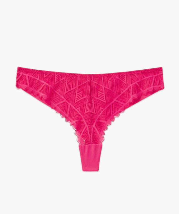 Tanga en microfibre et dentelle femme vue4 - GEMO(HOMWR FEM) - GEMO