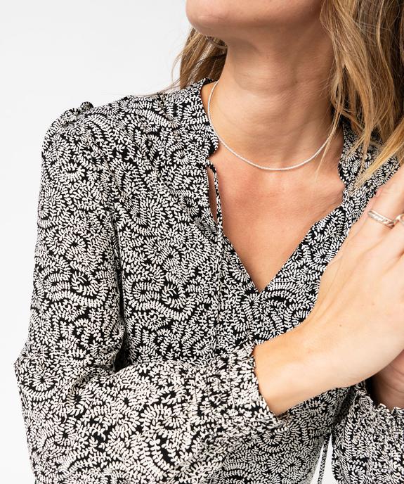Blouse imprimée à manches longues avec détails froncés femme vue2 - GEMO(FEMME PAP) - GEMO