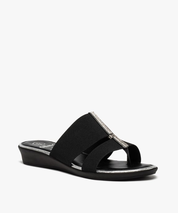 Mules femme à brides élastiques et strass vue2 - GEMO (CASUAL) - GEMO
