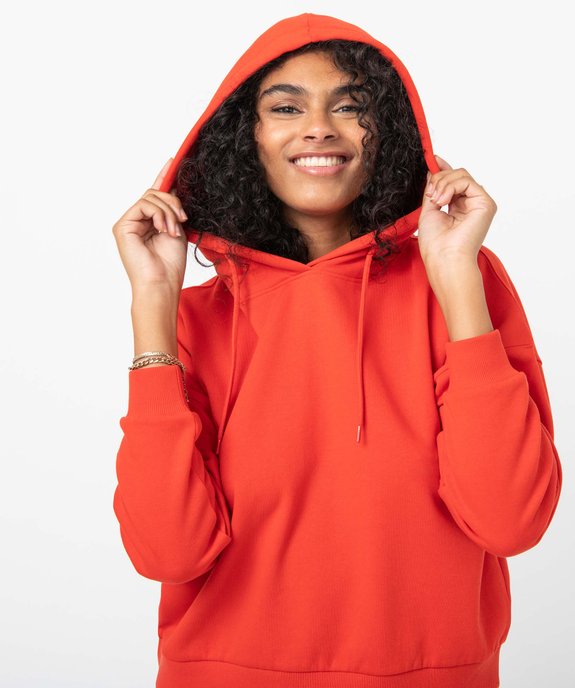 Sweat femme court à capuche vue2 - GEMO(FEMME PAP) - GEMO