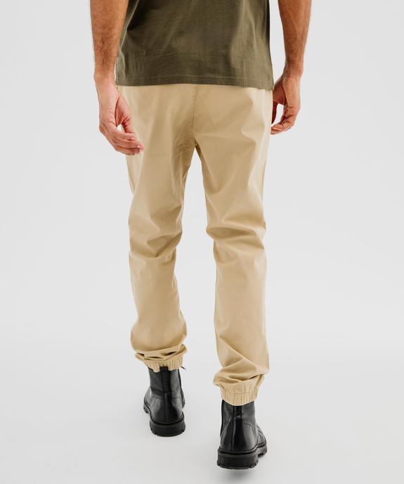 Pantalon jogger en toile de coton homme vue3 - GEMO 4G HOMME - GEMO