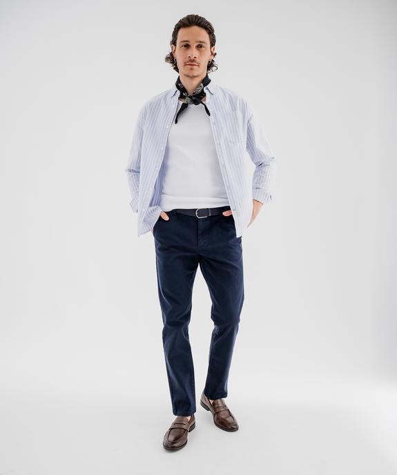 Pantalon chino en coton stretch coupe Regular homme vue4 - GEMO 4G HOMME - GEMO