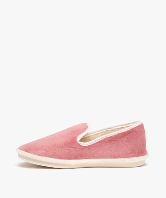 Chaussons femme charentaises en velours uni vue3 - GOXO - GEMO