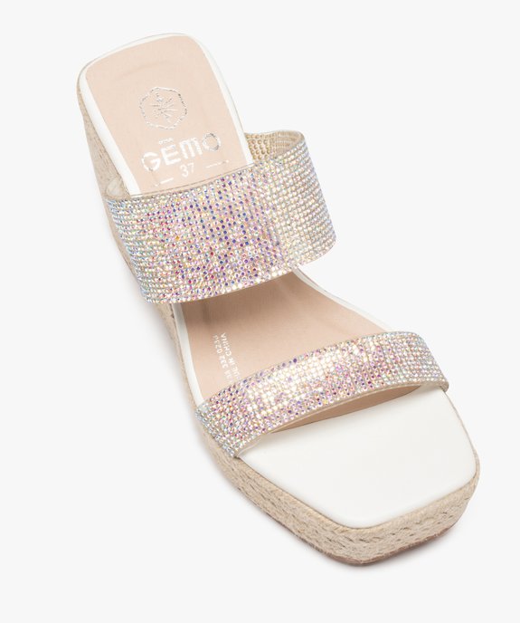 Sandales femme compensées à brides scratch en cuir vue5 - GEMO(URBAIN) - GEMO