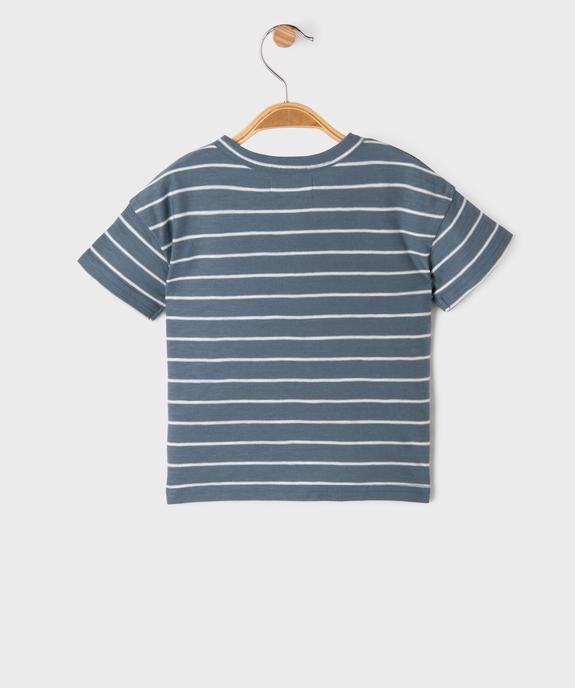 Tee-shirt manches courtes à rayures bébé garçon  vue3 - GEMO 4G BEBE - GEMO