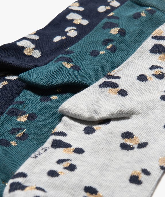 Chaussettes tige haute à motifs pailletés femme (lot de 3) vue2 - GEMO(HOMWR FEM) - GEMO