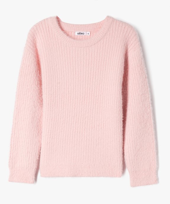 Pull en maille côtelée douce coupe ajustée fille vue1 - GEMO (ENFANT) - GEMO