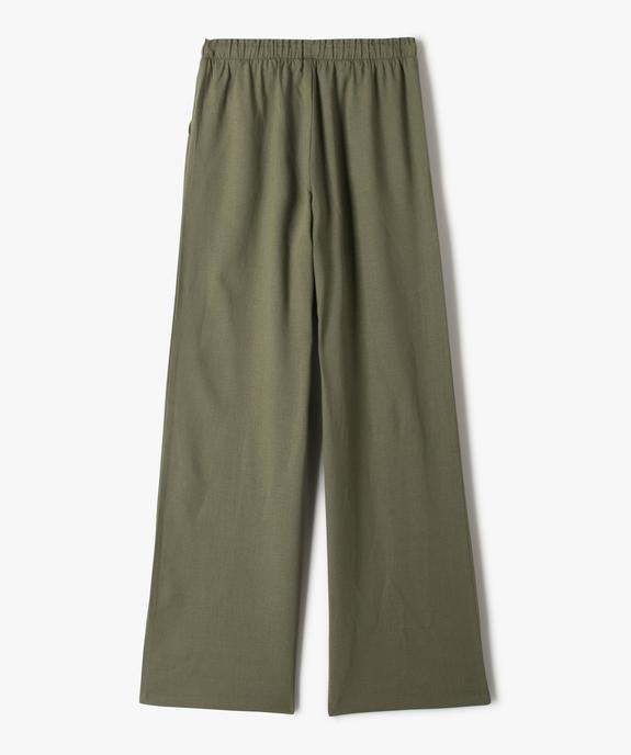 Pantalon large en lin viscose uni fille vue4 - GEMO 4G FILLE - GEMO