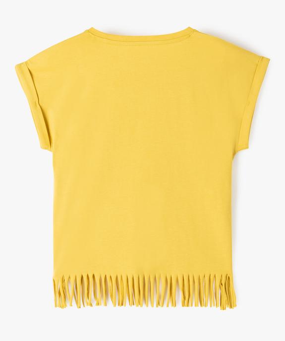 Tee-shirt fille à manches courtes et franges 100% coton biologique vue3 - GEMO 4G FILLE - GEMO