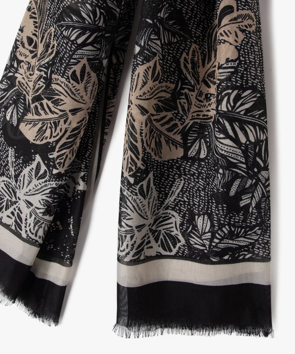 Foulard bicolore à motif feuillage femme vue2 - GEMO (ACCESS) - GEMO
