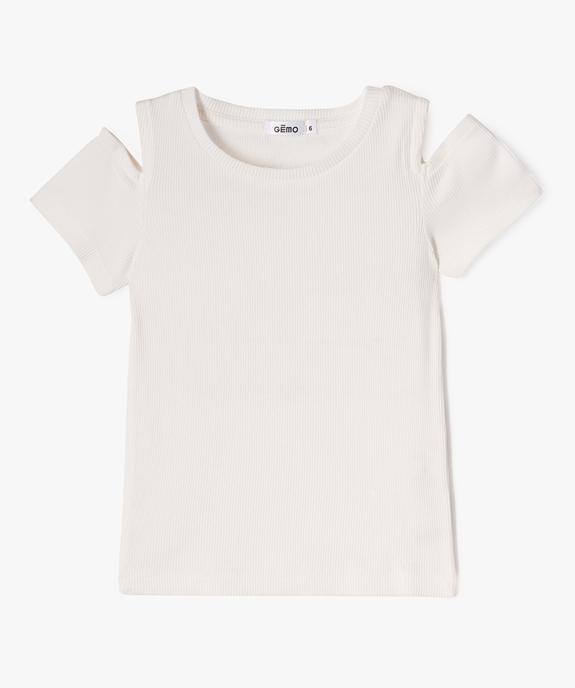 Tee-shirt à manches courtes avec épaules dénudées fille vue1 - GEMO (ENFANT) - GEMO
