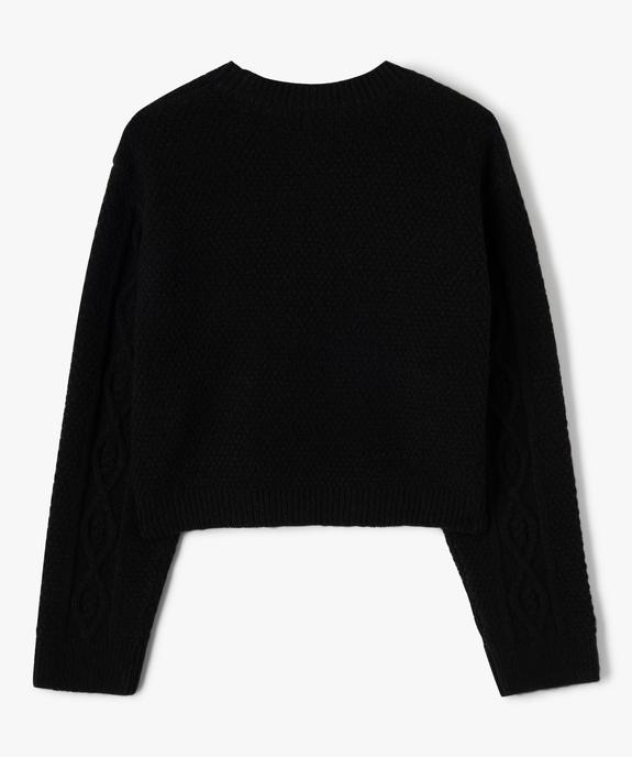 Pull court en maille torsadée fille vue4 - GEMO (JUNIOR) - GEMO