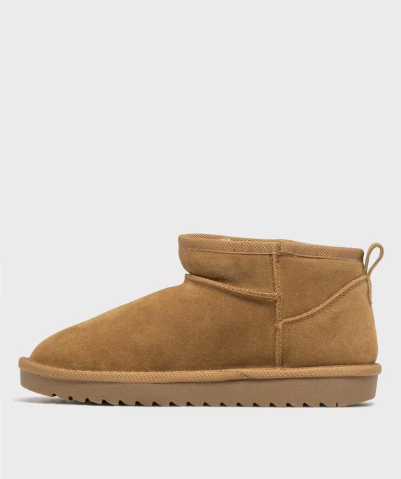 Boots fourrées dessus cuir femme vue3 - SANS MARQUE - GEMO