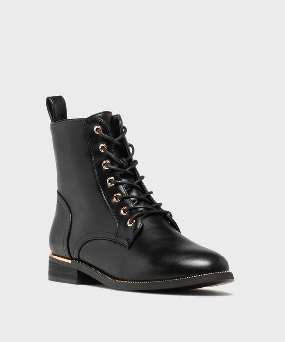 Boots plates à lacets et zip femme vue2 - VALENTINA BALDA - GEMO