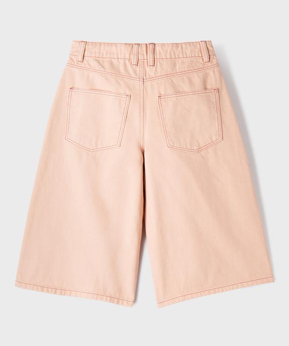 Bermuda extra large en toile denim colorée fille vue3 - GEMO (JUNIOR) - GEMO