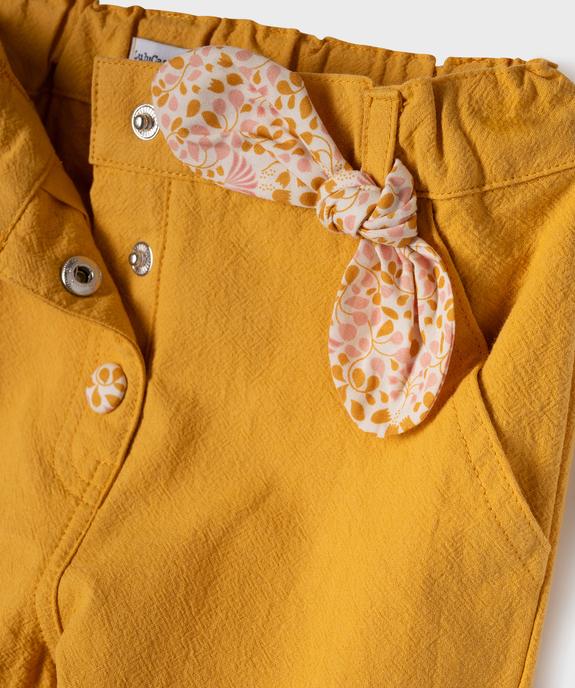 Pantalon en coton bébé fille avec détails fleuris - LuluCastagnette vue3 - LULUCASTAGNETTE - GEMO