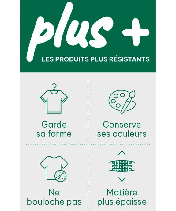 Tee-shirt manches courtes et col rond uni en coton résistant femme vue4 - GEMO(FEMME PAP) - GEMO