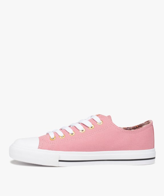 Baskets femme en toile unie et bout renforcé vue3 - GEMO 4G FEMME - GEMO