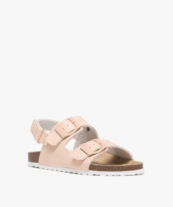 Sandales fille unies à larges brides à boucle et à scratch vue2 - PREMIER PRIX BY GEMO - GEMO