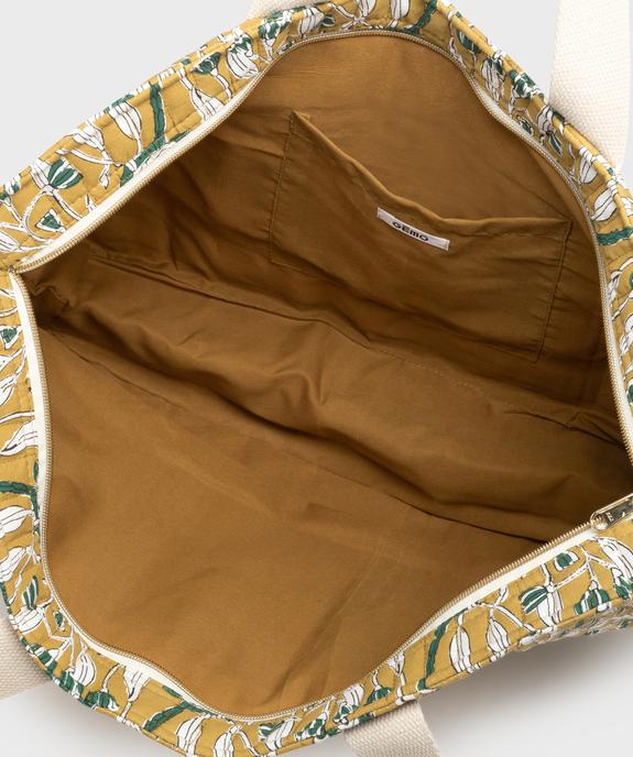 Sac cabas zippé grand format en toile fleurie femme vue4 - GEMO (ACCESS) - GEMO
