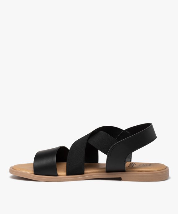 Sandales femme à talon plat et brides élastiques unies  vue3 - VALENTINA BALDA - GEMO