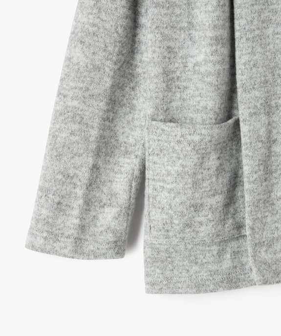 Gilet fluide porté ouvert fille en maille chinée vue2 - GEMO (ENFANT) - GEMO