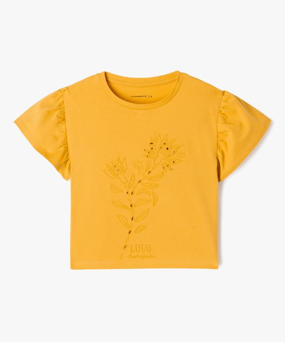 Tee-shirt à manches courtes froncées avec motif fille - LuluCastagnette vue1 - LULU CASTAGNETTE GEMO FOR GOOD - GEMO