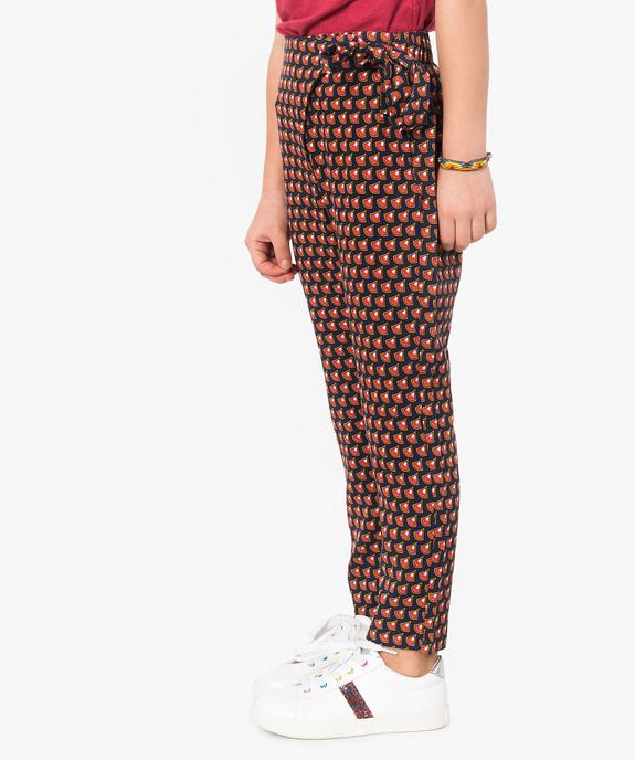 Pantalon fille fluide à motifs avec fermeture portefeuille vue1 - GEMO (ENFANT) - GEMO