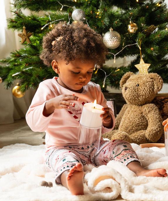 Pyjama de Noël en velours 2 pièces bébé fille vue1 - GEMO(BB COUCHE) - GEMO