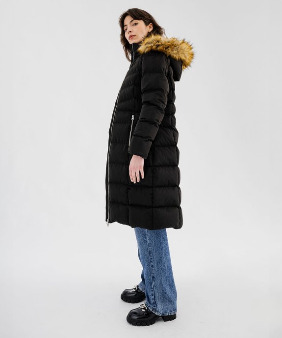Doudoune longue avec capuche en fourrure imitation femme vue1 - GEMO(FEMME PAP) - GEMO