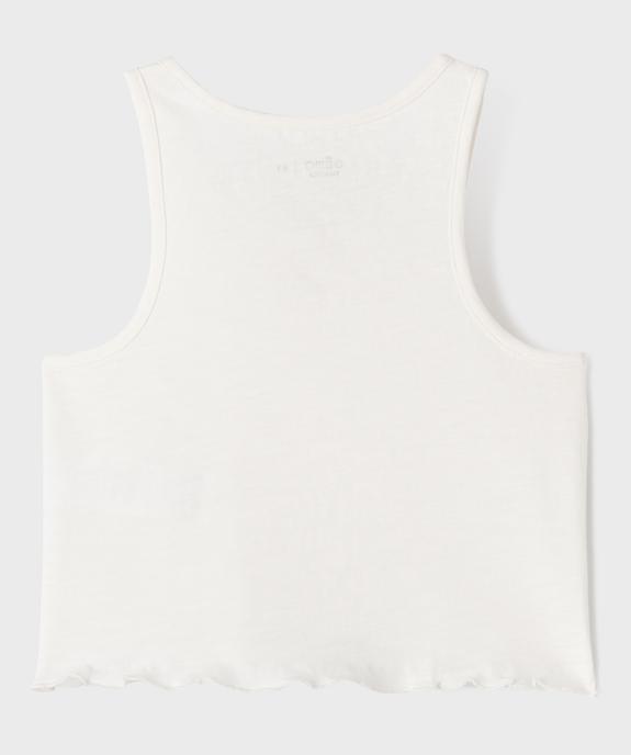 Débardeur en jersey de coton flammé finition roulottée fille vue3 - GEMO 4G FILLE - GEMO