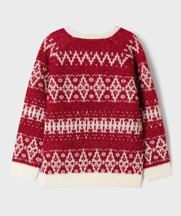 Pull jacquard en maille extensible garçon vue3 - GEMO (ENFANT) - GEMO