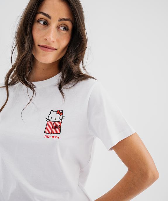 Tee-shirt manches courtes avec motif poitrine et dos femme - Hello Kitty vue2 - HELLO KITTY - GEMO