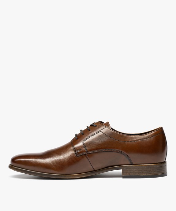 Derby dessus cuir à bout carré homme - Tanéo vue3 - TANEO - GEMO