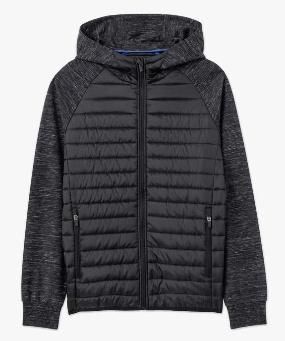 Sweat homme à capuche bi-matières vue4 - GEMO (HOMME) - GEMO