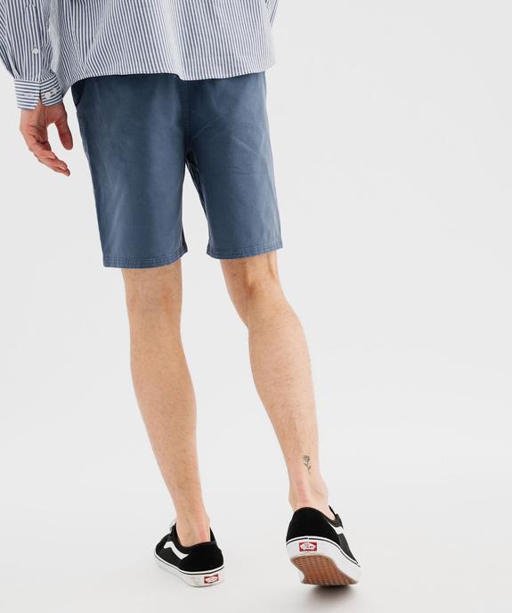 Bermuda chino en coton stretch à taille élastique homme vue3 - GEMO 4G HOMME - GEMO