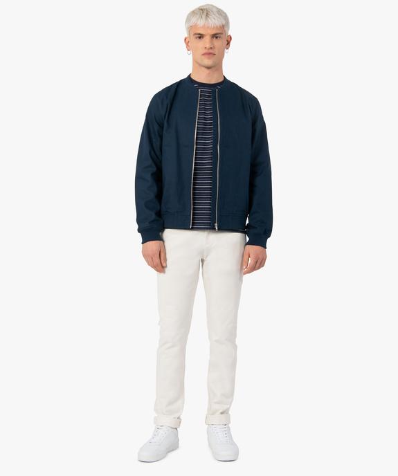 Blouson homme en coton avec fermeture zippée vue5 - GEMO (HOMME) - GEMO