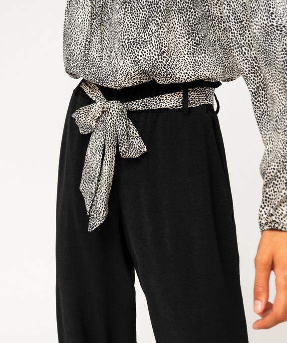 Pantalon large et fluide avec ceinture à motifs femme vue2 - GEMO(FEMME PAP) - GEMO