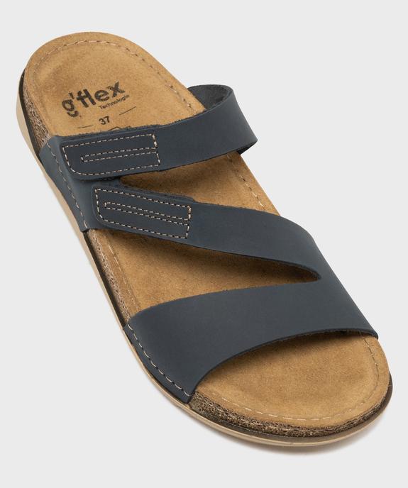 Sandales mules confort dessus cuir nubuck femme vue5 - G'FLEX - GEMO