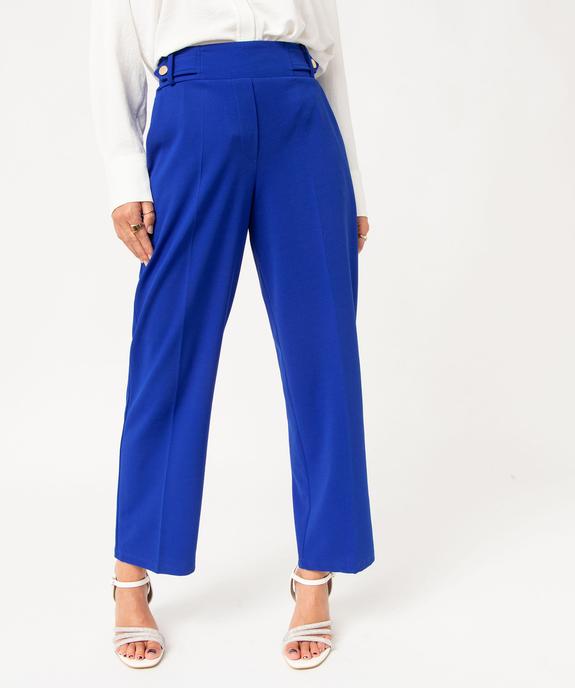 Pantalon 7/8ème à plis en maille fluide femme vue1 - GEMO(FEMME PAP) - GEMO