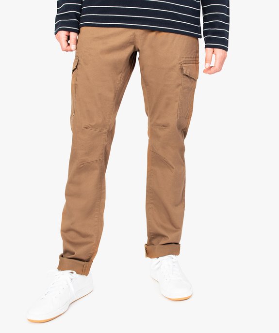 Pantalon en toile avec poches sur les cuisses vue1 - GEMO (HOMME) - GEMO