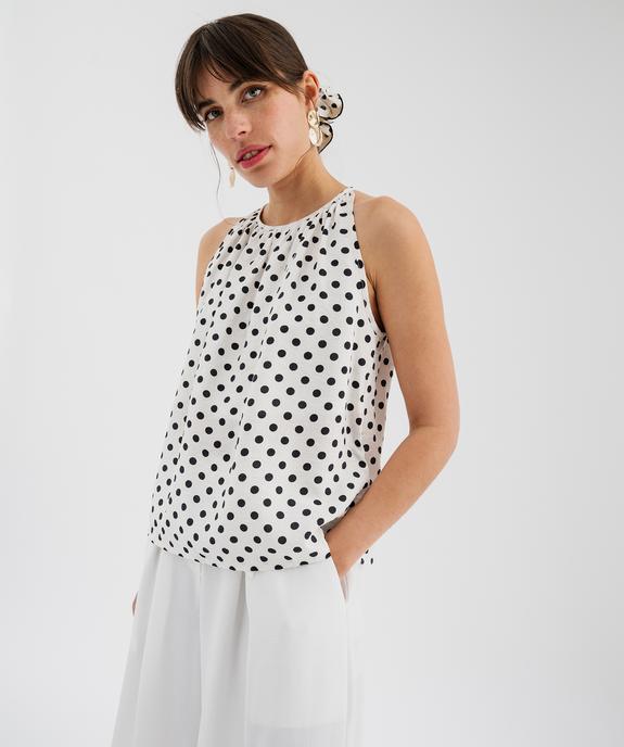 Blouse sans manches en viscose à pois femme vue4 - GEMO 4G FEMME - GEMO