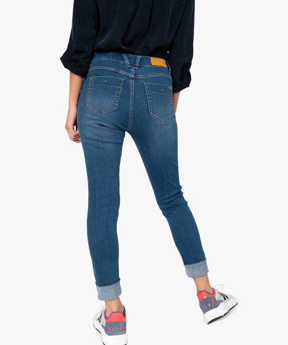 Jean femme en polyester recyclé avec finitions bord-franc vue3 - GEMO 4G FEMME - GEMO