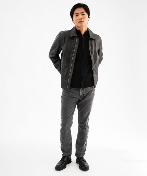 Jean en denim stretch délavé coupe straight homme vue5 - GEMO 4G HOMME - GEMO